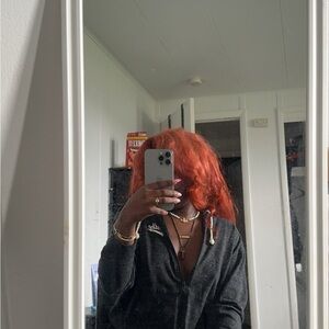 human hair 30” red lace front wig